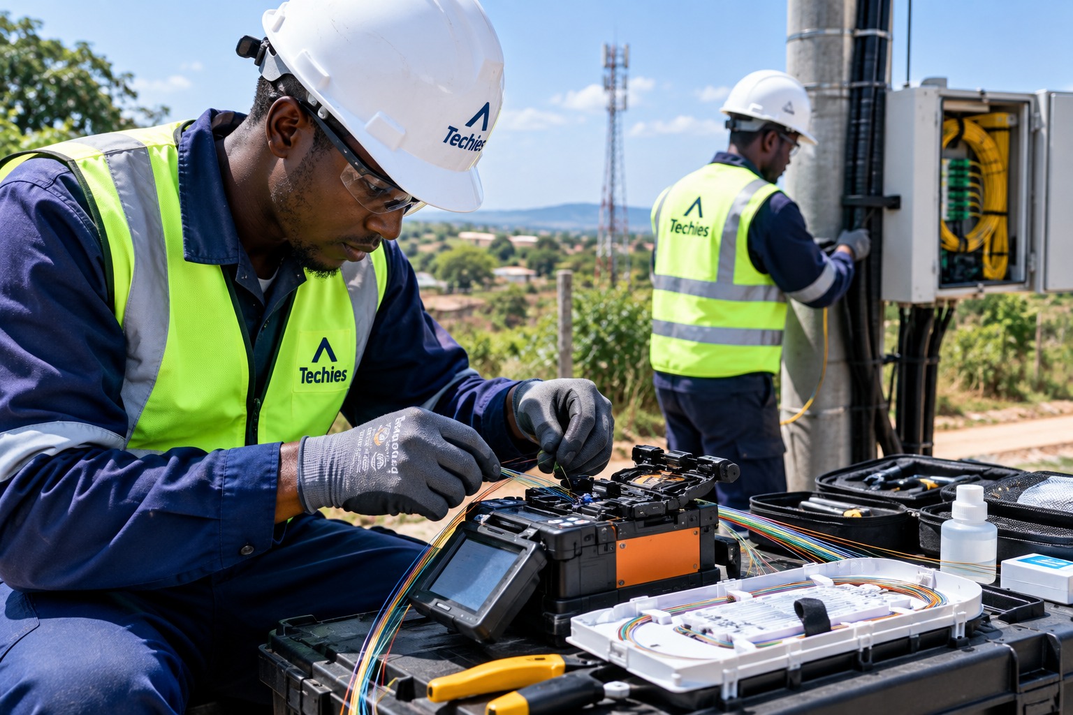 Fiber splicing and termination works